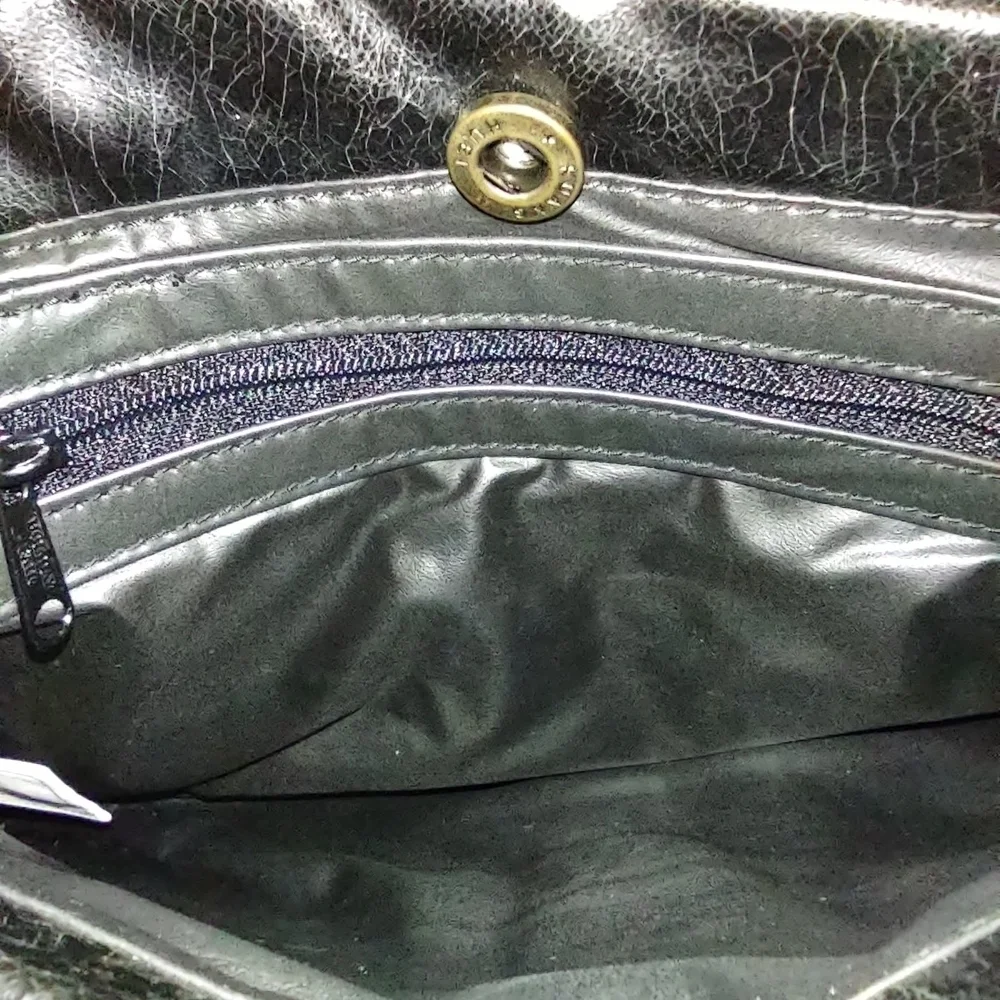 Le Privé Holiday Fair 70s/80s Elegant Black Faux Leather Purse Crossbody Clutch